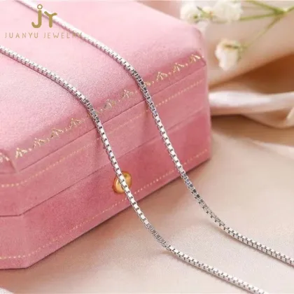 S925 Sterling Silver and 18K Gold Plated Jewelry: Simple Cross, Chopin Box, and O Chain Necklaces for Wholesale