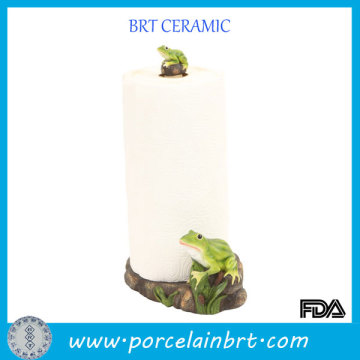 Home decroation frog ceramic paper towel holder