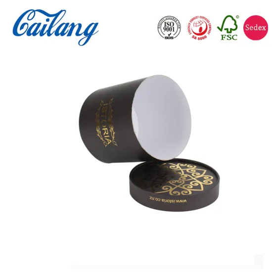 Foil Pattern Round Paper Candle Packaging Box