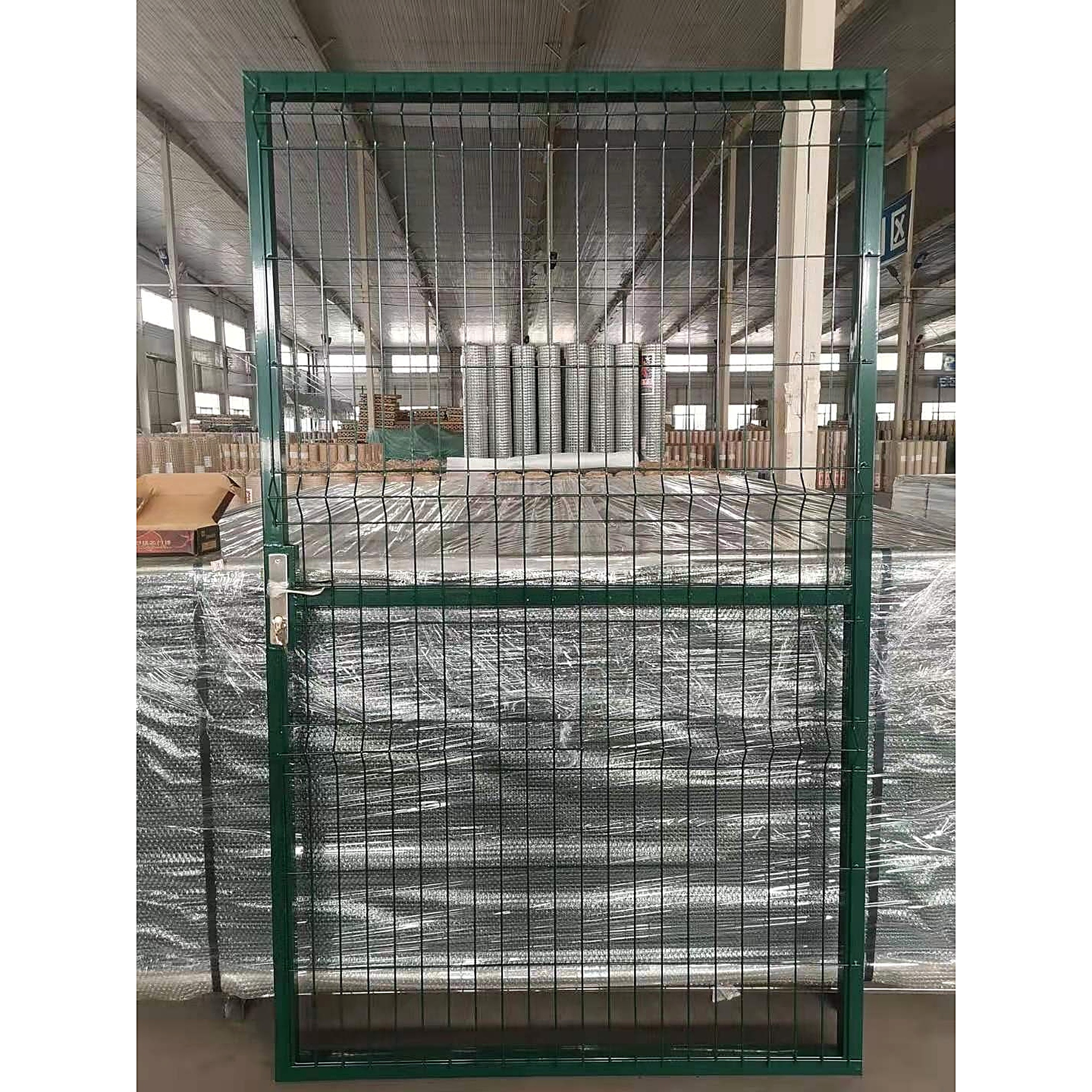3D welded wire mesh fence gate, green, factory -- manufactured by ANJIA 70,000sqm ISO facility
