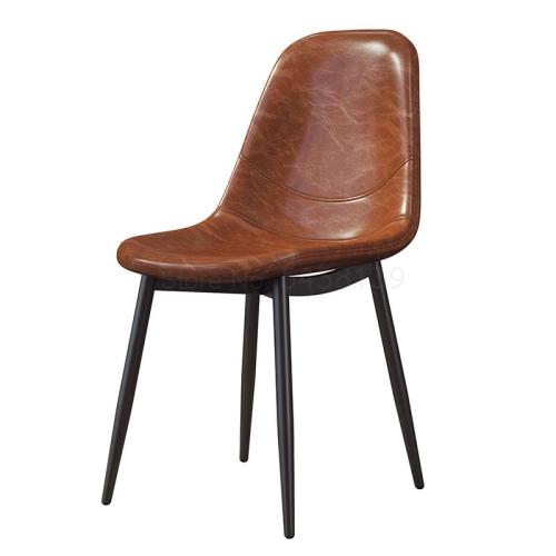 Nordic dining chair simple home back stool desk chair cafe lounge chair European restaurant leather chair