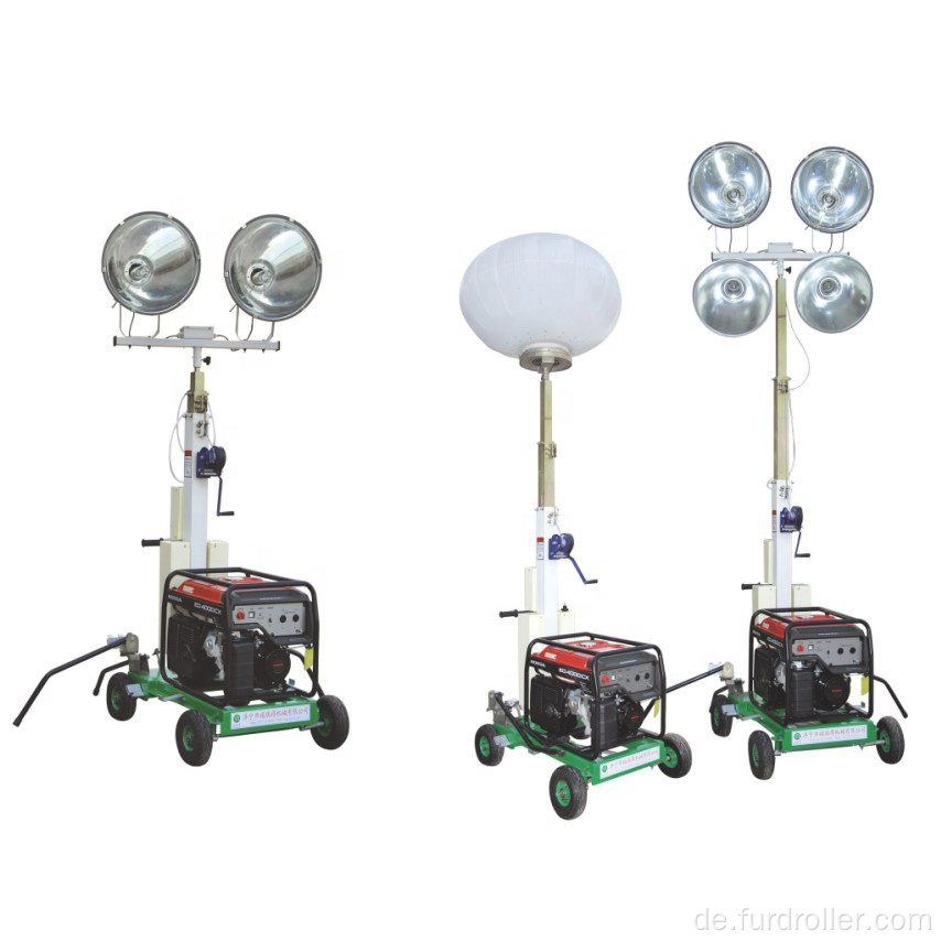 Aufblasbarer LED-Lichtmast mit Wagen für den Außenbau Bergbau Notfallgebäude FZM-Q1000