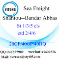 Mar de puerto de Shantou flete a Bandar Abbas