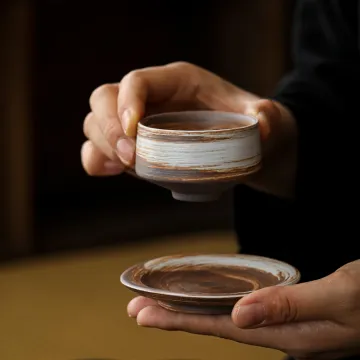 Handmade Vintage Teacups and Saucers with Wabi-Sabi Multi-Style Ceramics