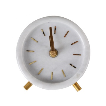 Marble Stone Tabletop Wall Clock: Elegant Home Décor for Living Room