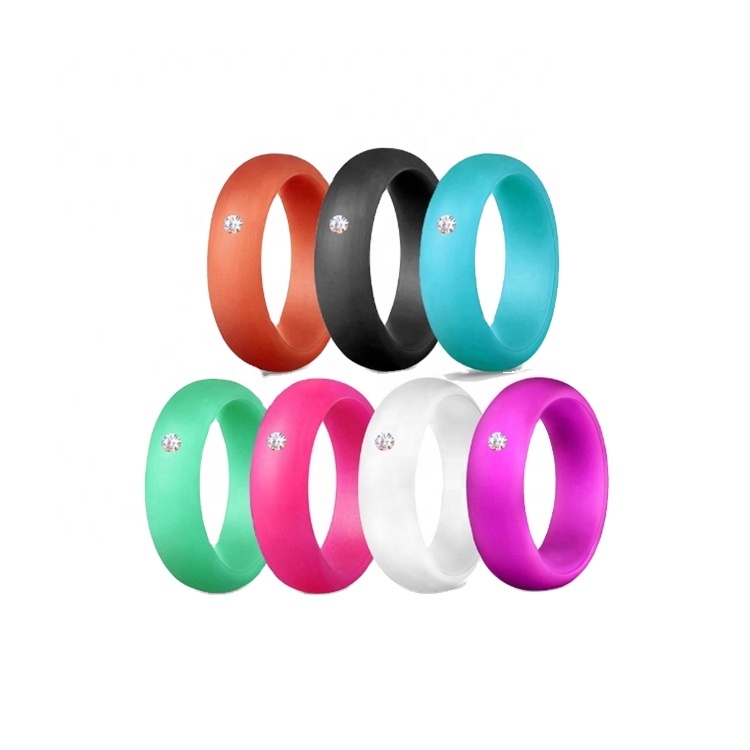 Fashion Silicone Ring With Diamond for Wedding