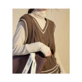 Women's V-Neck Style Sleeveless Knit Sweater