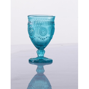 Copas de vino azules con estilo cristalino único colorido
