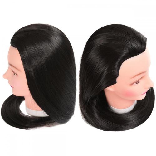 100% SYNTHETIC FIBER BLACK COLOR MANNEQUIN HEAD FOR HAIRDRESSING PRATISE