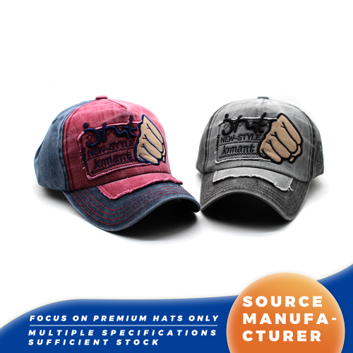 Topi Baseball yang Dicuci Blok Warna dengan Pinggiran Patch Tinju