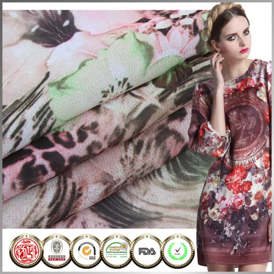 Hot sale SGS Certified Semi digital printed Patterned chiffon fabric