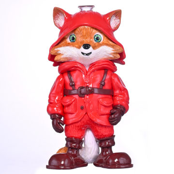 Colored Polymer Clay Glass Pipe,3D Cute Fox,Borosilicate Glass Bong,Glass Hookah,Glass Water Pipe