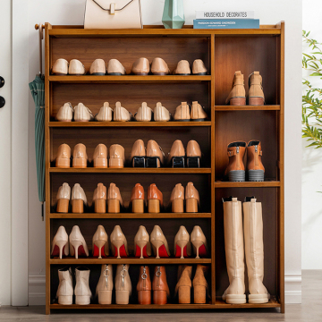 Economical Multi-Storey Solid Wood Shoe Cabinet for Porch and Corridor Storage
