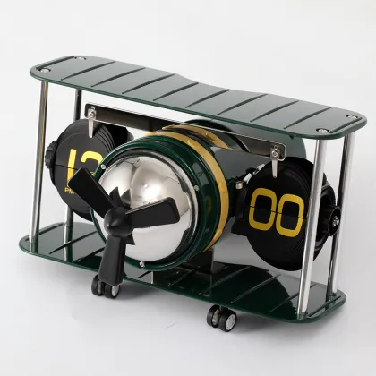 Green Fighter Plane Flip Clock for Decor