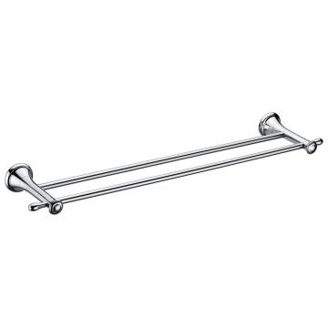 Double rail with hooks in bathroom