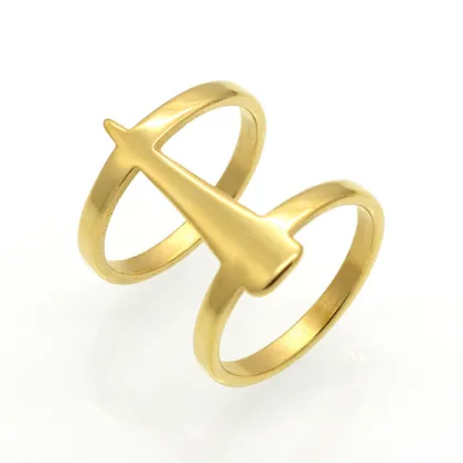 Fashion Jewellery IP Plating Gold Custom 316L Stainless Steel Men Ring