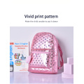 Pink Shopping Sequin College Girls Fashion Bag Travel Pěstovací školní sportovní flitry batohu s pompomem