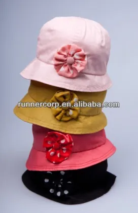 Ladies fashion sun hats with flower decoration