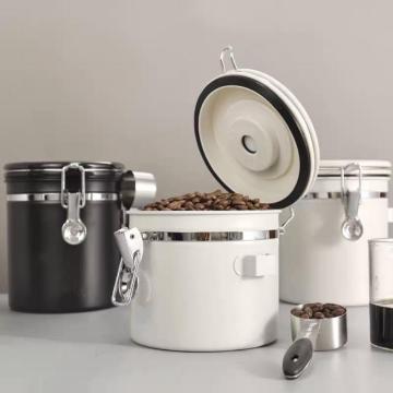 Coffee Bean Coffee Canister Vacuum With Spoon
