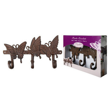 Garden Cast Iron Butterfly Wall Rack with Three Hooks