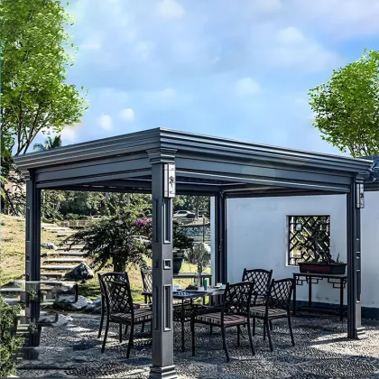 Chinese Style Aluminum Pavilion Waterproof Blinds