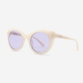 Round Cat-eye bevel Acetate Female's Sunglasses