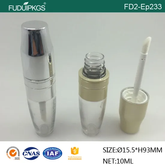 Makeup Plastic Empty Lipgloss Tube With Brush