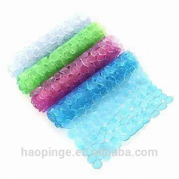 water-proof pvc half moon bath mat/half round bath mat