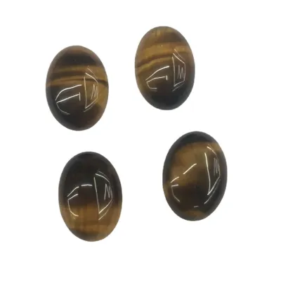 New Egg Shaped Tiger Eye Stone Ring Face