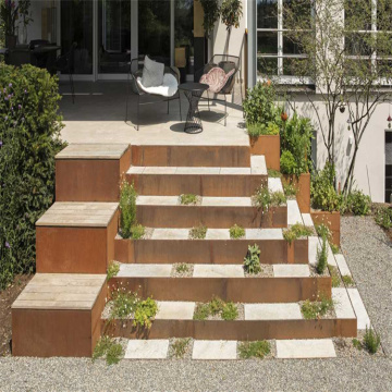 Corten Steel Garden Lawn Grilhando Gordura Bordagem