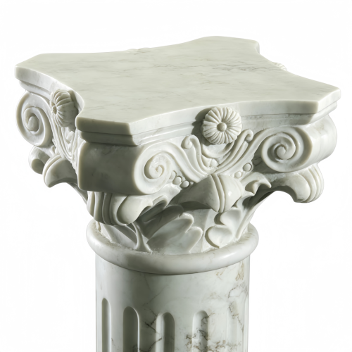 Luxury White Marble Pillar with Corinthian Capital