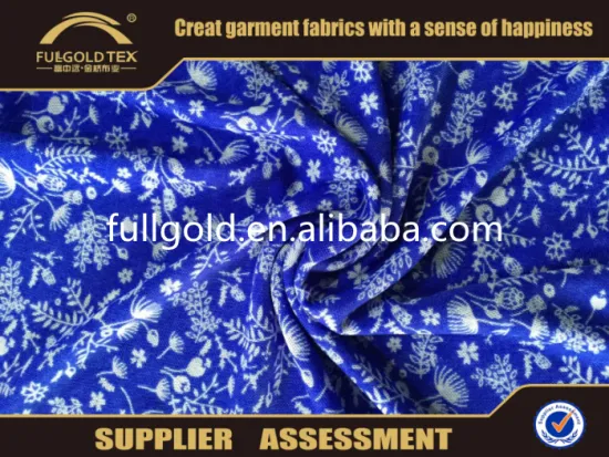 New Model Print Polyester Spandex N40D Net Fabric Blue Print High Quality Fabric For Garment