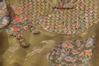 Heritage Silk Floral Horse Yellow Qipao