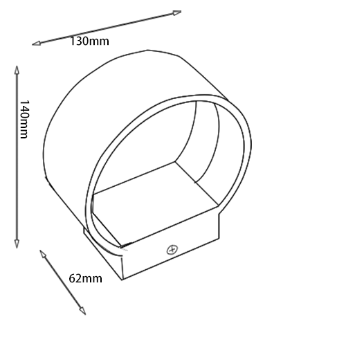 Black indoor led wall lights Size