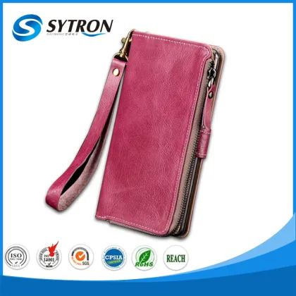 Multi-functional Genuine Leather Wallet Case for apple iphone hanging case