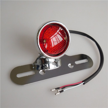 Universal Motorcycle Tail Light Chrome Red 14 LED Rear Brake Stop Light