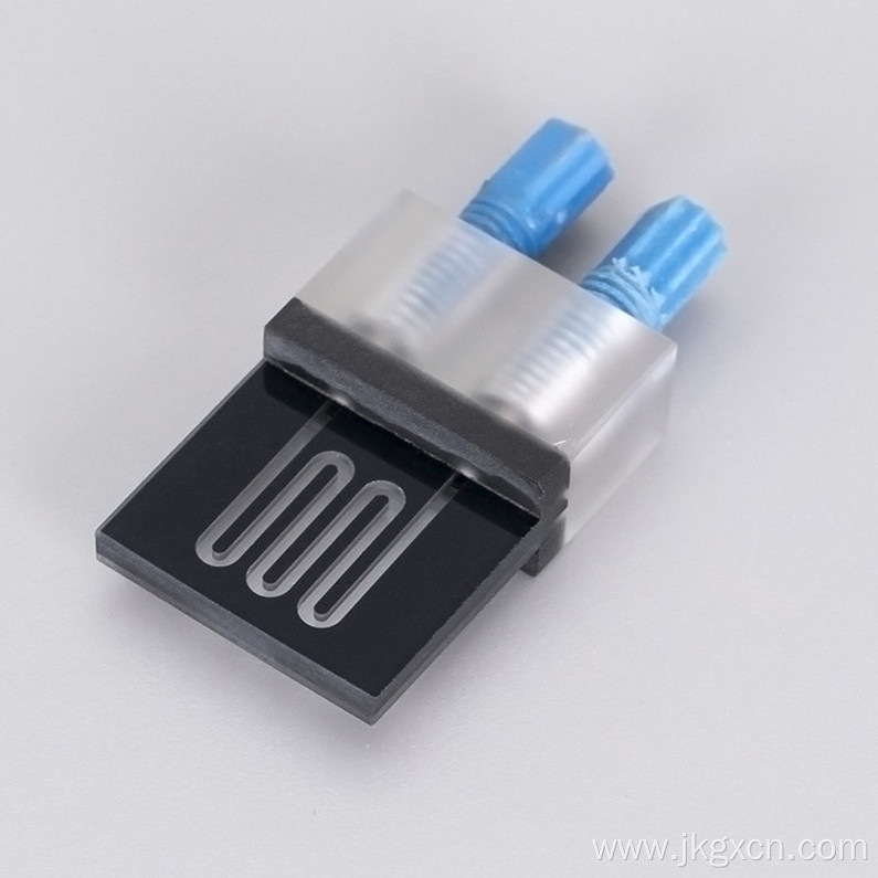 Fused quartz lightproof flow cells with screw therad