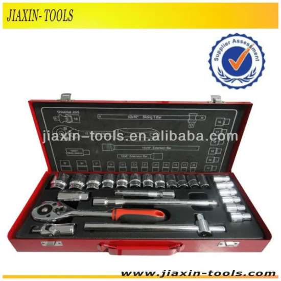 Drop Forged 24 pcs chrome vanadium socket Set in Iron Box