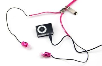 Plastic Stereo Zipper Earphones In Ears For Mp3 / Mp4 / Phones