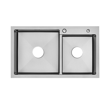 Handmade Stainless Steel Brushed 201/304 Kitchen Sink Double Bowl for Household and Commercial Use