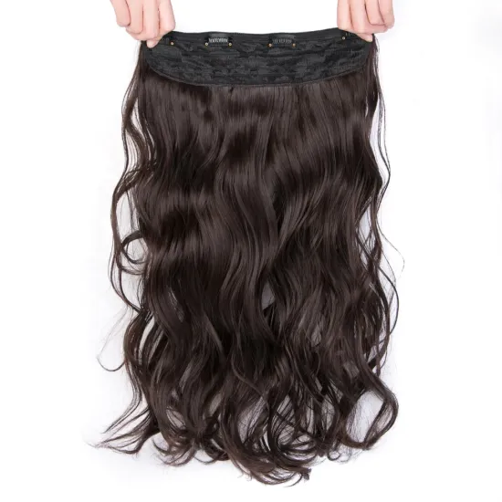 High Temperature Body Wave Hair with 4 Clips Corn Wavy Long easy wear Synthetic Hairpiece Clip In Hair Extensions