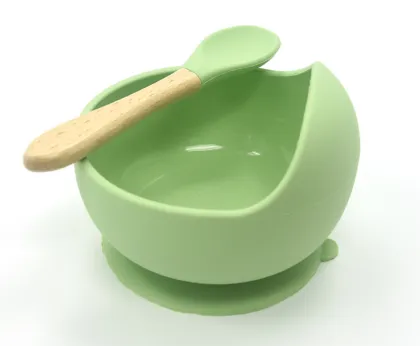 Anti-Scalding Silicone Safe Tableware Baby Suction Bowl Set