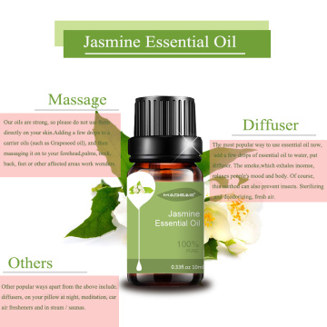 Óleo essencial de jasmim 100% puro e natural para aroma, óleo de fragrância de jasmim para sabonete