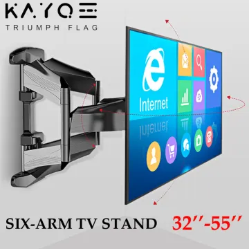 6 Arms TV Mount for 32-55" MAX VESA 400x400mm LCD Bracket Wall Stand Full Motion Tilt RetractableTV Mount Retractable Bracket