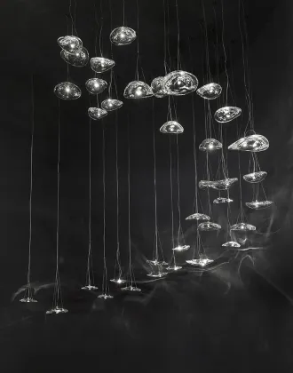 Handcrafted Modern Manta Art Glass Minimalist Pendant Light