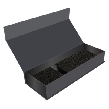 Custom Luxury Black Magnetic Pen Box with Black Insert in Bookshape - Perfect Gift Packaging