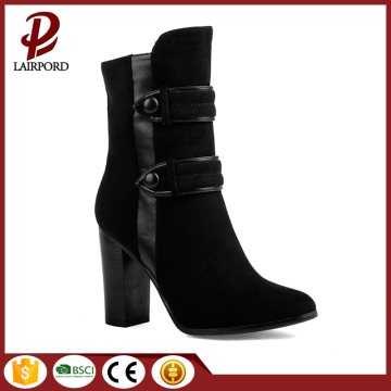 chunky heel faux suede hot sale boots