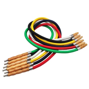 Smoking Accessories 1.0M Synthetic Leather Shisha Hookah Hose with Wood Mouth Tip Shisha Pipe Tube