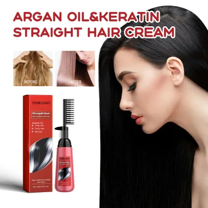 Private Label Argan Oil & Keratin Straight Hair Cream