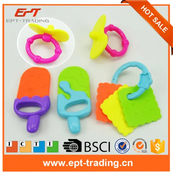 China baby toy manufacturer wholesale funny silicone plastic baby rattle
